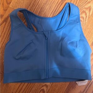 Fabletics Zip-Front Blue Sports Bra